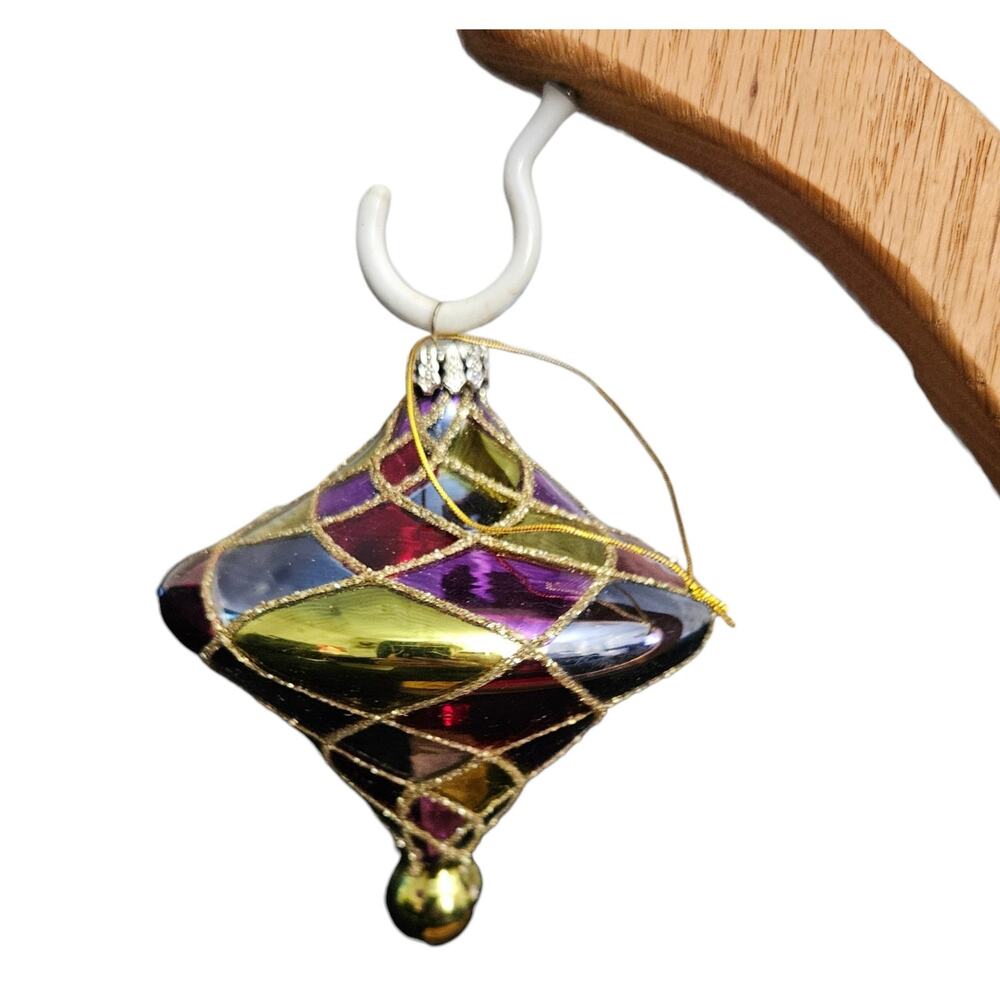 AmeriChristmas Glass Mosaic Stained Glass Style Christmas Ornament Multicolor